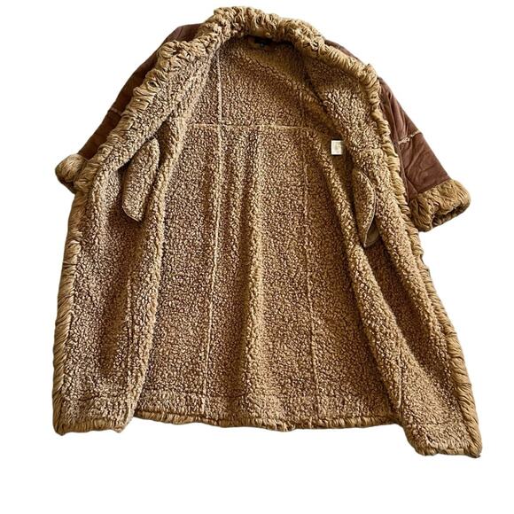 Gallery Women’s Vintage Penny Lane Fur Sherpa Lined Long Brown Maxi Coat Sz XL - Picture 7 of 16